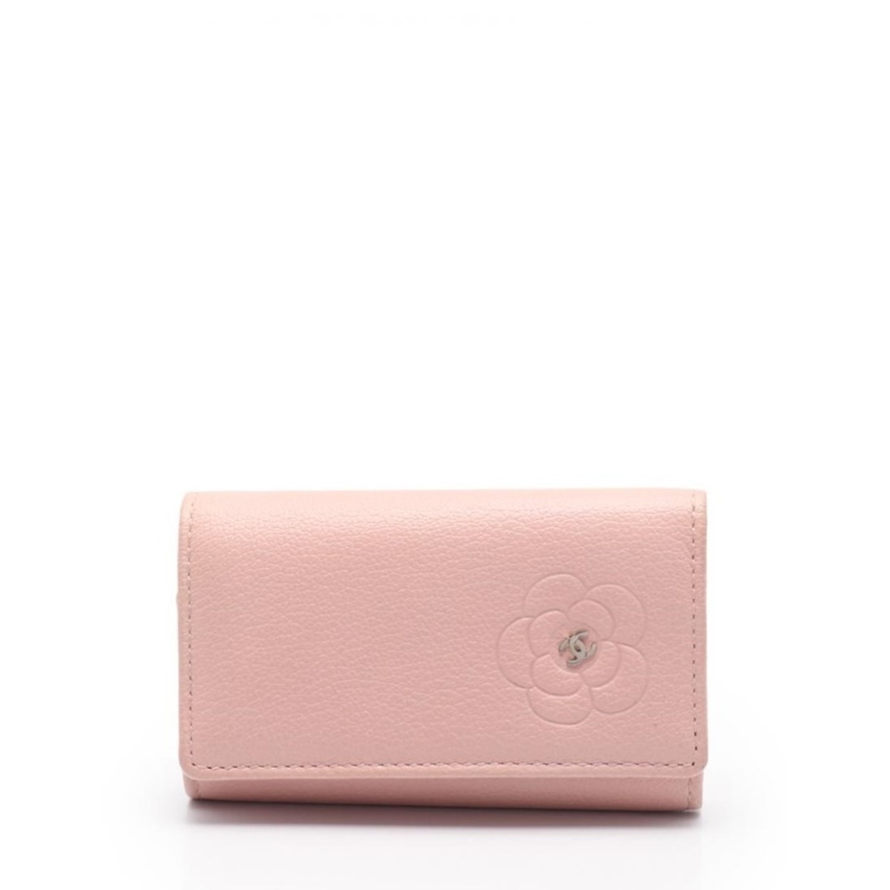 Chanel Camellia 6-row Key Case Pink Accessory